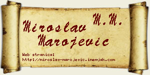 Miroslav Marojević vizit kartica